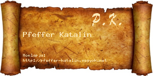 Pfeffer Katalin névjegykártya